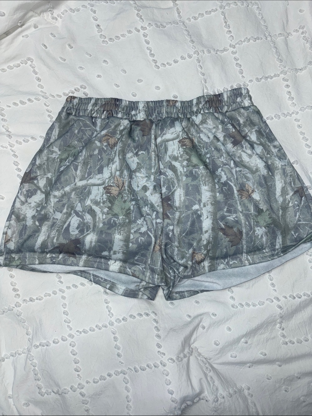 Never Worn Women's Camo Print Athletic Shorts - Gray Green